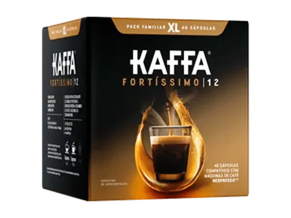 Cápsulas kaffa compatíveis nespresso fortíssimo pack xl 40