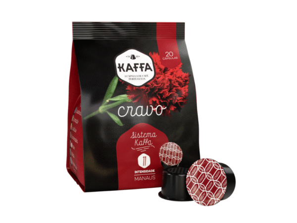 Caixa de cápsulas kaffa cravo intensidade 11