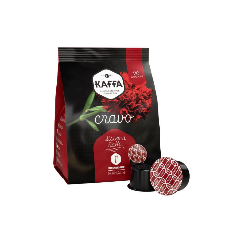 Caixa de cápsulas kaffa cravo intensidade 11