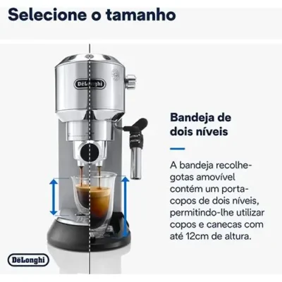 Máquina de café manual delonghi dedica style ec685.m metal