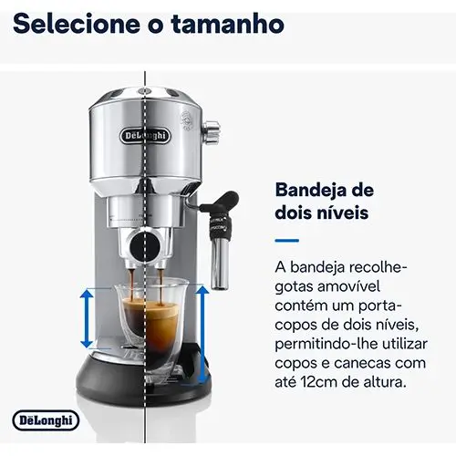 Máquina de café manual delonghi dedica style ec685.m metal